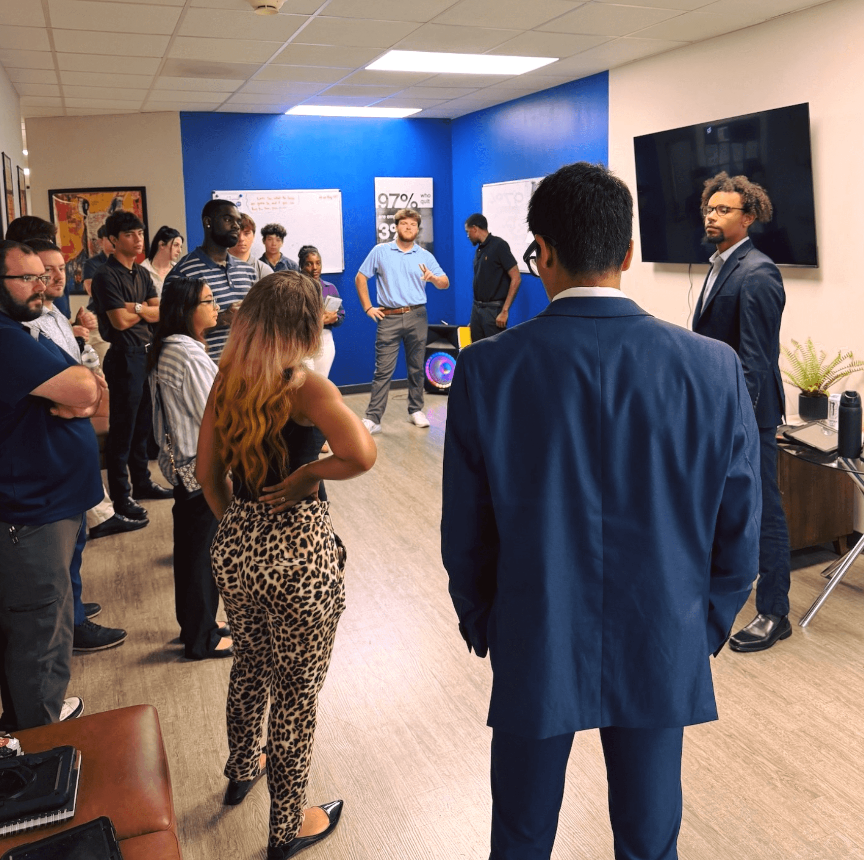 The Revamped Marketing team gathered together for a training session in the office